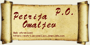 Petrija Omaljev vizit kartica